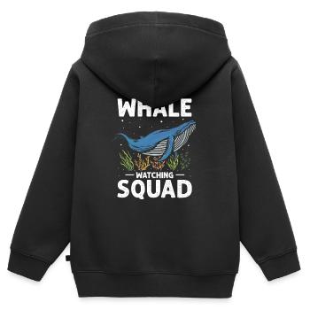 Meeressäuger für Orca-Beobachtung und Buckelwal - Kinder Premium Organic Zip Hoodie - Schwarz - Hinten - AI Model Kid Male (0cm)