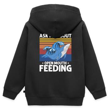 Orca Beobachtung für Buckelwale und Meerwale - Kinder Premium Organic Zip Hoodie - Schwarz - Hinten - AI Model Kid Male (0cm)