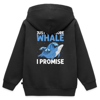 Orca Beobachtung für Buckelwale und Meerwale - Kinder Premium Organic Zip Hoodie - Schwarz - Hinten - AI Model Kid Male (0cm)