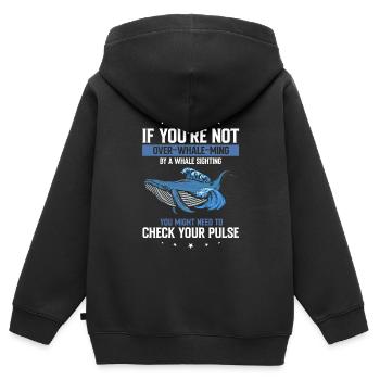 Meeressäuger für Orca-Beobachtung und Buckelwal - Kinder Premium Organic Zip Hoodie - Schwarz - Hinten - AI Model Kid Male (0cm)