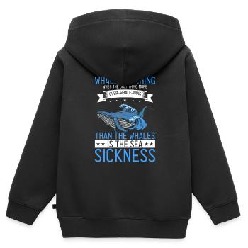 Meeressäuger für Orca-Beobachtung und Buckelwal - Kinder Premium Organic Zip Hoodie - Schwarz - Hinten - AI Model Kid Male (0cm)