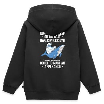 Meeressäuger für Orca-Beobachtung und Buckelwal - Kinder Premium Organic Zip Hoodie - Schwarz - Hinten - AI Model Kid Male (0cm)