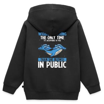 Meeressäuger für Orca-Beobachtung und Buckelwal - Kinder Premium Organic Zip Hoodie - Schwarz - Hinten - AI Model Kid Male (0cm)