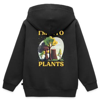 Kernenergie Spruch für Kernenergie - Kinder Premium Organic Zip Hoodie - Schwarz - Hinten - AI Model Kid Male (0cm)