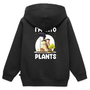 Kernenergie Design für Erneuerbare Kernenergie - Kinder Premium Organic Zip Hoodie - Schwarz - Hinten - AI Model Kid Male (0cm)