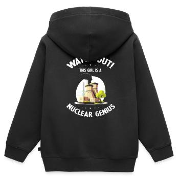 Nuklearingenieur für Kernkraftwerk und Kernenergie - Kinder Premium Organic Zip Hoodie - Schwarz - Hinten - AI Model Kid Male (0cm)