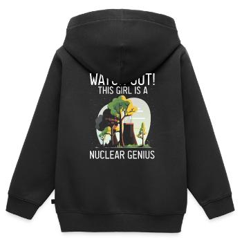 Kernenergie Spruch für Kernenergie - Kinder Premium Organic Zip Hoodie - Schwarz - Hinten - AI Model Kid Male (0cm)