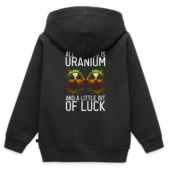 Nuklearingenieur für Kernkraftwerk und Kernenergie - Kinder Premium Organic Zip Hoodie - Schwarz - Hinten - AI Model Kid Male (0cm)