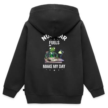 Nuklearingenieur für Kernkraftwerk und Kernenergie - Kinder Premium Organic Zip Hoodie - Schwarz - Hinten - AI Model Kid Male (0cm)