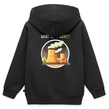 Erneuerbare Nukleare Spruch für Nukleartechnik - Kinder Premium Organic Zip Hoodie - Schwarz - Hinten - AI Model Kid Male (0cm)