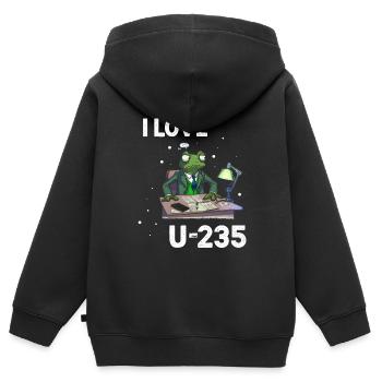 Kernenergie Spruch für Kernenergie - Kinder Premium Organic Zip Hoodie - Schwarz - Hinten - AI Model Kid Male (0cm)