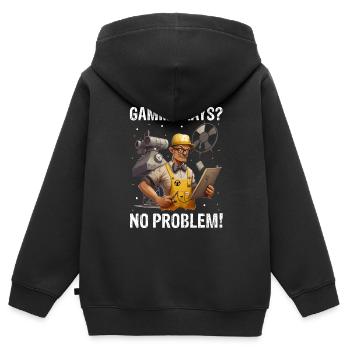 Kernenergie Spruch für Kernenergie - Kinder Premium Organic Zip Hoodie - Schwarz - Hinten - AI Model Kid Male (0cm)