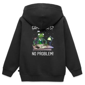 Kernenergie Design für Erneuerbare Kernenergie - Kinder Premium Organic Zip Hoodie - Schwarz - Hinten - AI Model Kid Male (0cm)