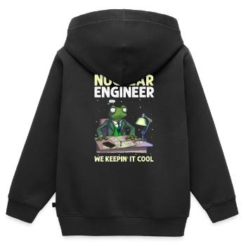 Kernenergie Spruch für Kernenergie - Kinder Premium Organic Zip Hoodie - Schwarz - Hinten - AI Model Kid Male (0cm)