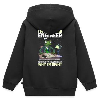 Erneuerbare Nukleare Spruch für Nukleartechnik - Kinder Premium Organic Zip Hoodie - Schwarz - Hinten - AI Model Kid Male (0cm)