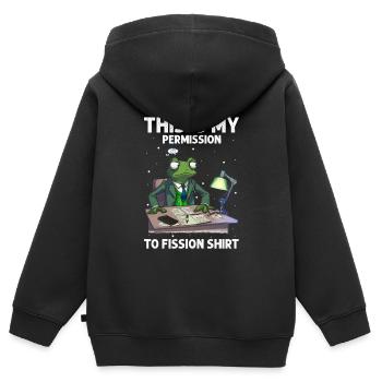 Kernenergie Spruch für Kernenergie - Kinder Premium Organic Zip Hoodie - Schwarz - Hinten - AI Model Kid Male (0cm)