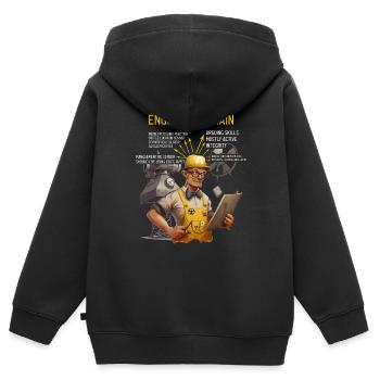 Nuklearingenieur für Kernkraftwerk und Kernenergie - Kinder Premium Organic Zip Hoodie - Schwarz - Hinten - AI Model Kid Male (0cm)