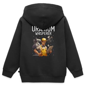 Kernenergie Spruch für Kernenergie - Kinder Premium Organic Zip Hoodie - Schwarz - Hinten - AI Model Kid Male (0cm)