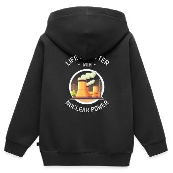 Nuklearingenieur für Kernkraftwerk und Kernenergie - Kinder Premium Organic Zip Hoodie - Schwarz - Hinten - AI Model Kid Male (0cm)