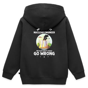 Kernenergie Spruch für Kernenergie - Kinder Premium Organic Zip Hoodie - Schwarz - Hinten - AI Model Kid Male (0cm)