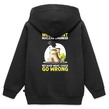Nuklearingenieur für Kernkraftwerk und Kernenergie - Kinder Premium Organic Zip Hoodie - Schwarz - Hinten - AI Model Kid Male (0cm)