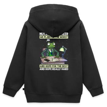 Erneuerbare Nukleare Spruch für Nukleartechnik - Kinder Premium Organic Zip Hoodie - Schwarz - Hinten - AI Model Kid Male (0cm)