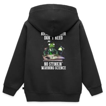 Kernenergie Spruch für Kernenergie - Kinder Premium Organic Zip Hoodie - Schwarz - Hinten - AI Model Kid Male (0cm)