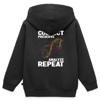 Forensischer Wissenschaftlicher Ermittler - Kinder Premium Organic Zip Hoodie - Schwarz - Hinten - AI Model Kid Male (0cm)