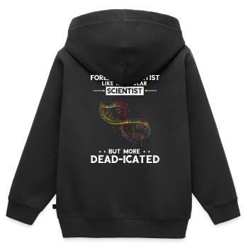 Forensische Kriminologie und Tatort-Ermittler - Kinder Premium Organic Zip Hoodie - Schwarz - Hinten - AI Model Kid Male (0cm)
