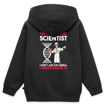 Forensische Kriminologie und Tatort-Ermittler - Kinder Premium Organic Zip Hoodie - Schwarz - Hinten - AI Model Kid Male (0cm)