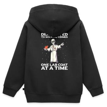 Forensische Kriminologie und Tatort-Ermittler - Kinder Premium Organic Zip Hoodie - Schwarz - Hinten - AI Model Kid Male (0cm)