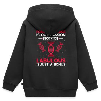 Forensische Kriminologie und Tatort-Ermittler - Kinder Premium Organic Zip Hoodie - Schwarz - Hinten - AI Model Kid Male (0cm)