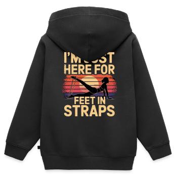 I'm Just Here For Feet In Straps 13 - Kinder Premium Organic Zip Hoodie - Schwarz - Hinten - AI Model Kid Male (0cm)