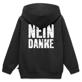 NEIN DANKE WIDERSTAND DEMO - Kinder Premium Organic Zip Hoodie - Schwarz - Hinten - AI Model Kid Male (0cm)