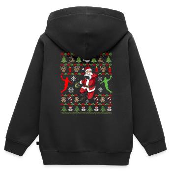 Handball Ugly Christmas Weihnachtsmann Handballer - Kinder Premium Organic Zip Hoodie - Schwarz - Hinten - AI Model Kid Male (0cm)