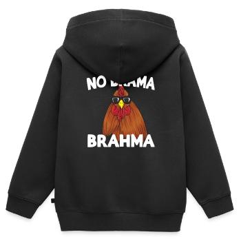No Drama Brahma Funny Chicken Saying Poulets - Sweat Premium à capuche zippé enfant bio - noir - Dos - AI Model Kid Male (0cm)