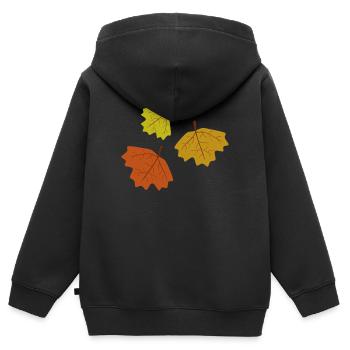 fall leaves - Kids Premium Organic Zip-up Hoodie - black - Back - AI Model Kid Male (0cm)