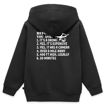 It's A Drone - Kinder Premium Organic Zip Hoodie - Schwarz - Hinten - AI Model Kid Male (0cm)