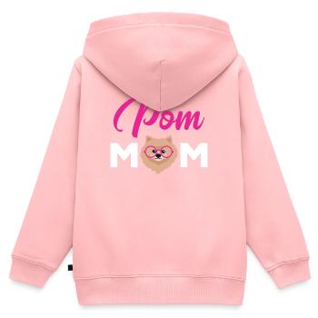 Loulou de poméranie Spitz nain pomeranian chiot - Sweat Premium à capuche zippé enfant bio - rose - Dos - AI Model Kid Female (0cm)