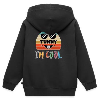Baby Kind Sprüche Cool Funny Spaß Lustig Retro - Kinder Premium Organic Zip Hoodie - Schwarz - Hinten - AI Model Kid Male (0cm)