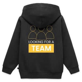 à la recherche d’une équipe - Sweat Premium à capuche zippé enfant bio - noir - Dos - AI Model Kid Male (0cm)