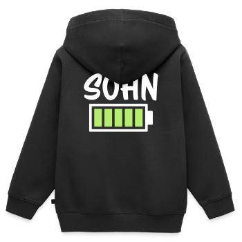 Sohn - Akku - Kinder Premium Organic Zip Hoodie - Schwarz - Hinten - AI Model Kid Male (0cm)