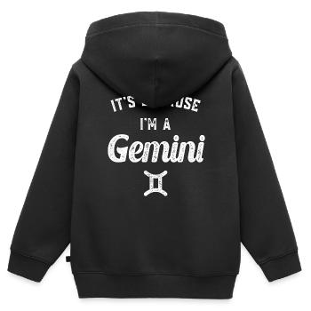 Sternzeichen Zwillinge - Kinder Premium Organic Zip Hoodie - Schwarz - Hinten - AI Model Kid Male (0cm)