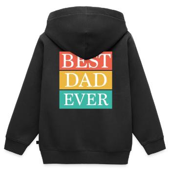 Bester Vater aller Zeiten - Kinder Premium Organic Zip Hoodie - Schwarz - Hinten - AI Model Kid Male (0cm)
