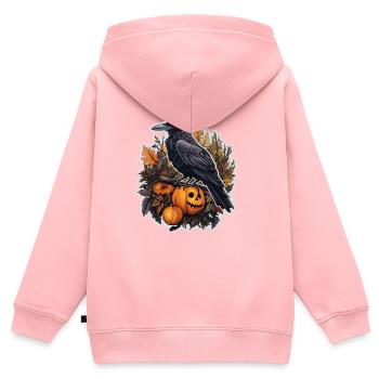 Halloween Krähe Kürbisgewächs 2 - Kinder Premium Organic Zip Hoodie - Rosa - Hinten - AI Model Kid Female (0cm)