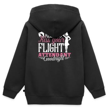 Agent de bord Embrassez votre agent de bord - Sweat Premium à capuche zippé enfant bio - noir - Dos - AI Model Kid Male (0cm)