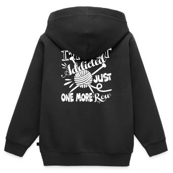 Knitting Addicted to Knitting - Kids Premium Organic Zip-up Hoodie - black - Back - AI Model Kid Male (0cm)