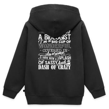Biologiste Merveilleux Biologiste - Sweat Premium à capuche zippé enfant bio - noir - Dos - AI Model Kid Male (0cm)