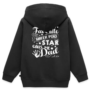 Wasserball Wasserball Papa - Kinder Premium Organic Zip Hoodie - Schwarz - Hinten - AI Model Kid Male (0cm)