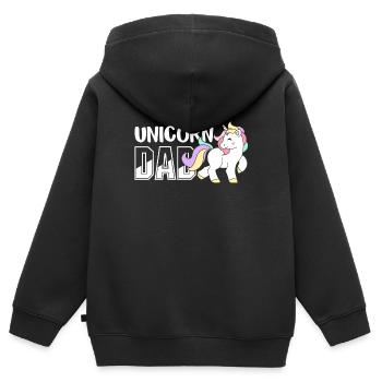 Einhorn Einhorn Papa - Kinder Premium Organic Zip Hoodie - Schwarz - Hinten - AI Model Kid Male (0cm)